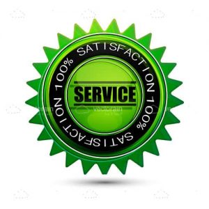 100% satisfaction service tag